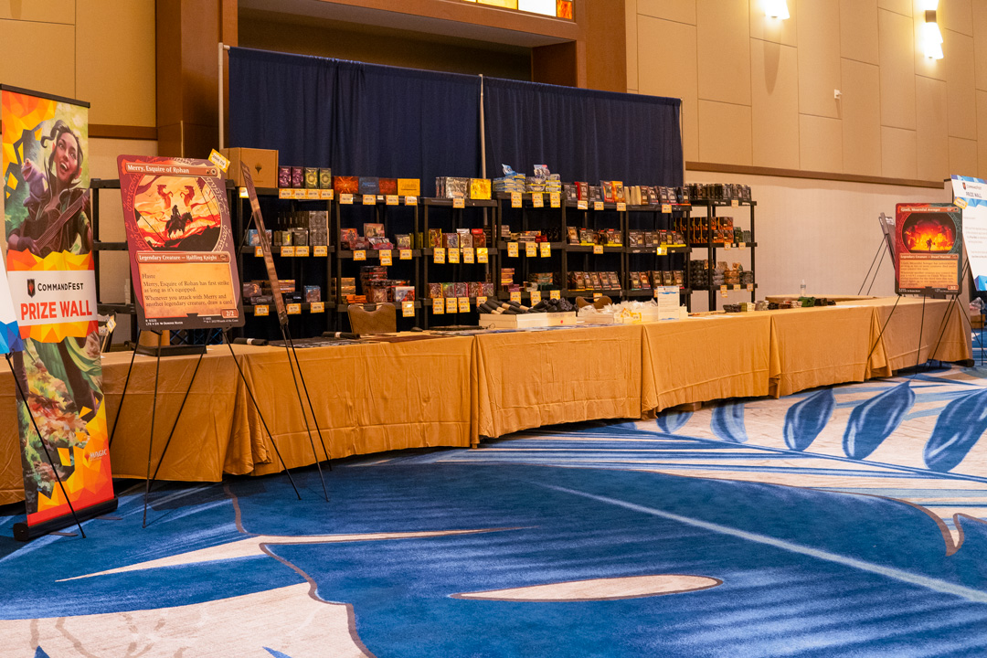 Wide shot of the prize wall